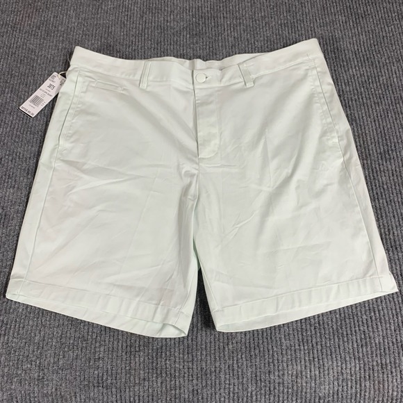 Adidas Shorts Mens 38 Green Crystal Jade Flat Front Golf Stretch Preppy New $85 - Picture 1 of 11